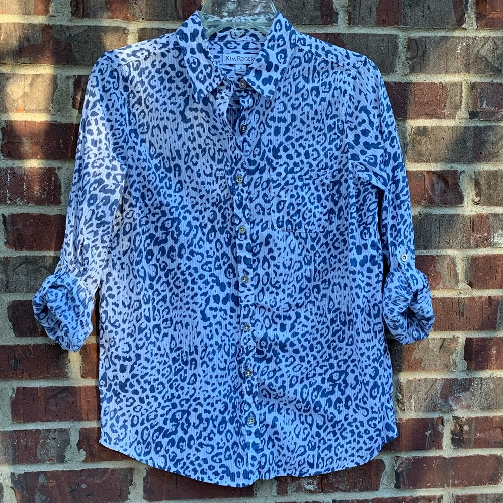 Kim Rogers Women’s Leopard Print Blouse, Size Small
